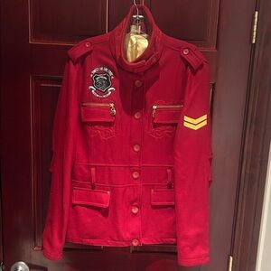 Women's Red Military Style Jacket